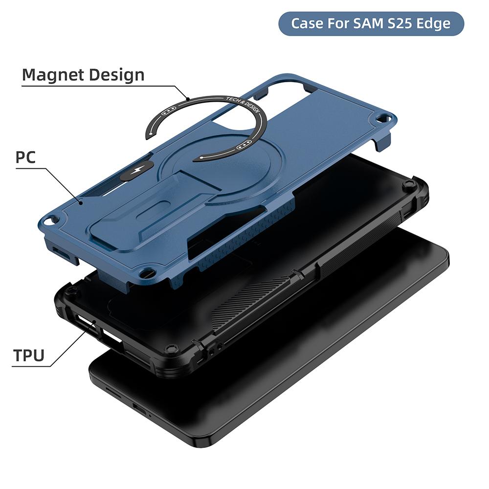 Магнитный чехол для Samsung Galaxy S24/S25 Ultra A14/A15/A16 A25/A26 A35/A36 A54/A55/A56, Противоударный усиленный с подставкой