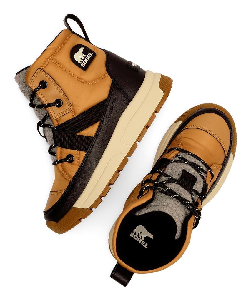 Водонепроницаемые ботинки Sorel Kids' Whitney 3 Mid, размер 24.0см, рыжевато-коричневый, черный