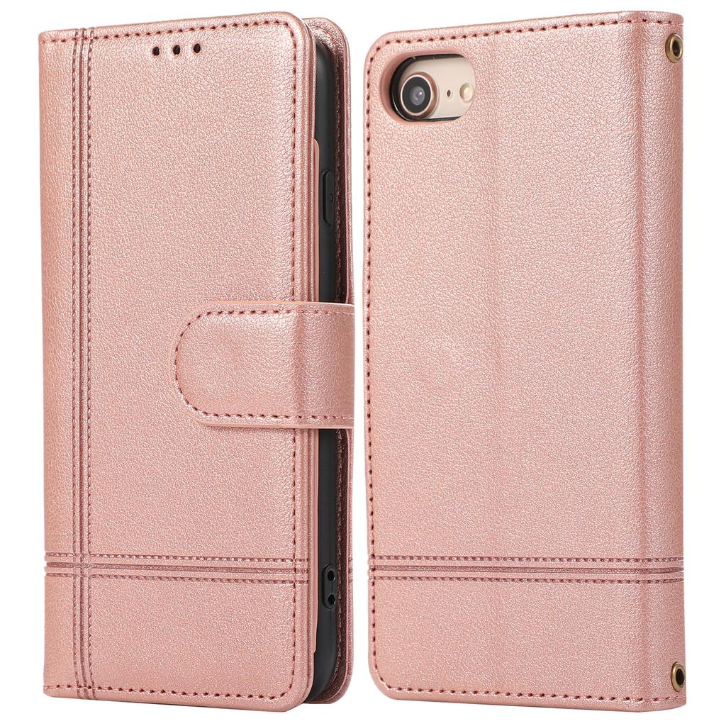 Для iPhone SE (2022)/СЕ (2020)/7/8 4,7 дюйма Чехол для мобильного телефона Кожаный чехол-кошелек из ПУ с 2 ремешками