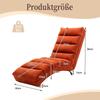 Fixed lounge chair with full-body support, vibration and storage pockets, suitable for office, living room and bedroom (orange linen fabric)