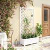 Outdoor White Wood Trellis Planter