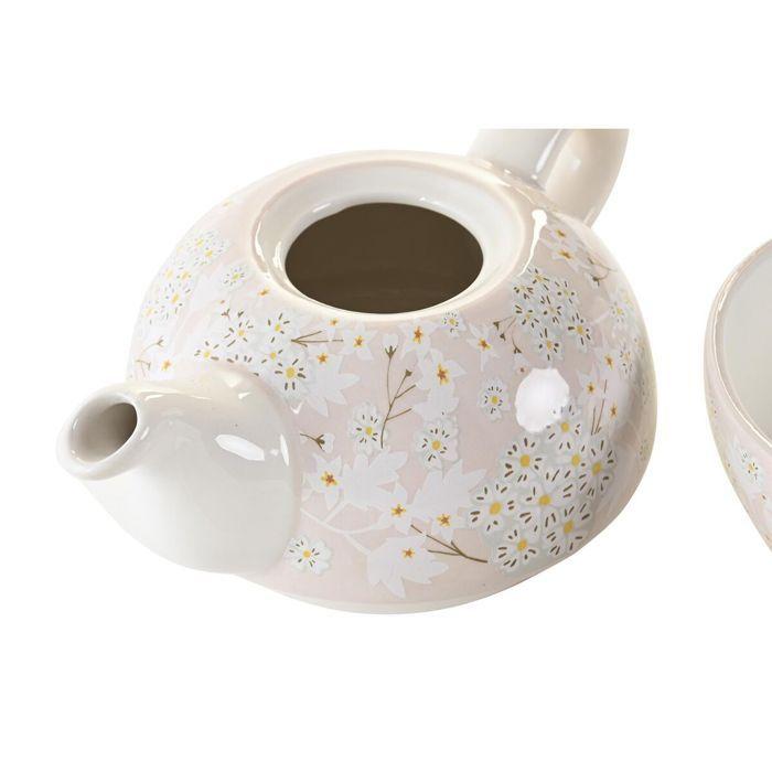 Théière - DKD Home Decor - 750 ml - Dolomite - 2 Unités - Blanc