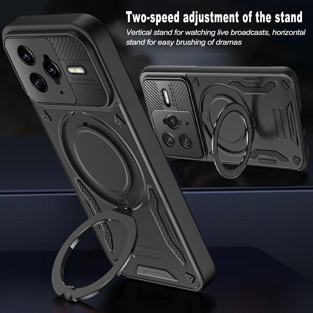 Роскошный Высококачественный Магнитный Чехол-Броня Для Xiaomi POCO F7 UItra С Кольцом-Подставкой Защитный Бампер