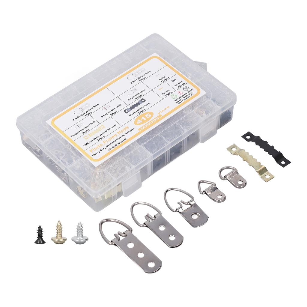 Набор крючков для картин Сверхпрочные Ассорти Крючки для рам с винтами Прозрачная коробка 7 моделей