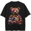 Streetwear Cartoon Bear Graphic T-Shirt Cotton Unisex Tops Tees Summer Short Sleeves T Shirt