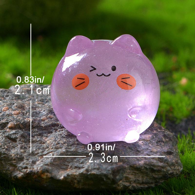 1 шт. светящиеся фигурки кошек для домашнего декора, миниатюрные фигурки, серебристые фигурки кошек, украшение стола, садовые принадлежности для садоводства своими руками