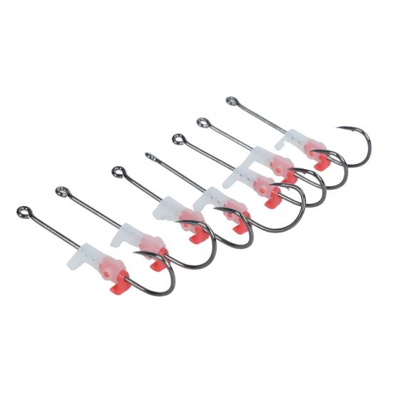 3/5/6/10/12/15/20Pcs Luminous Live Fishhook with Barbed Shrimp Fixing Hook Glow-in-the-dark Offset Freshwater Saltwater Catfish