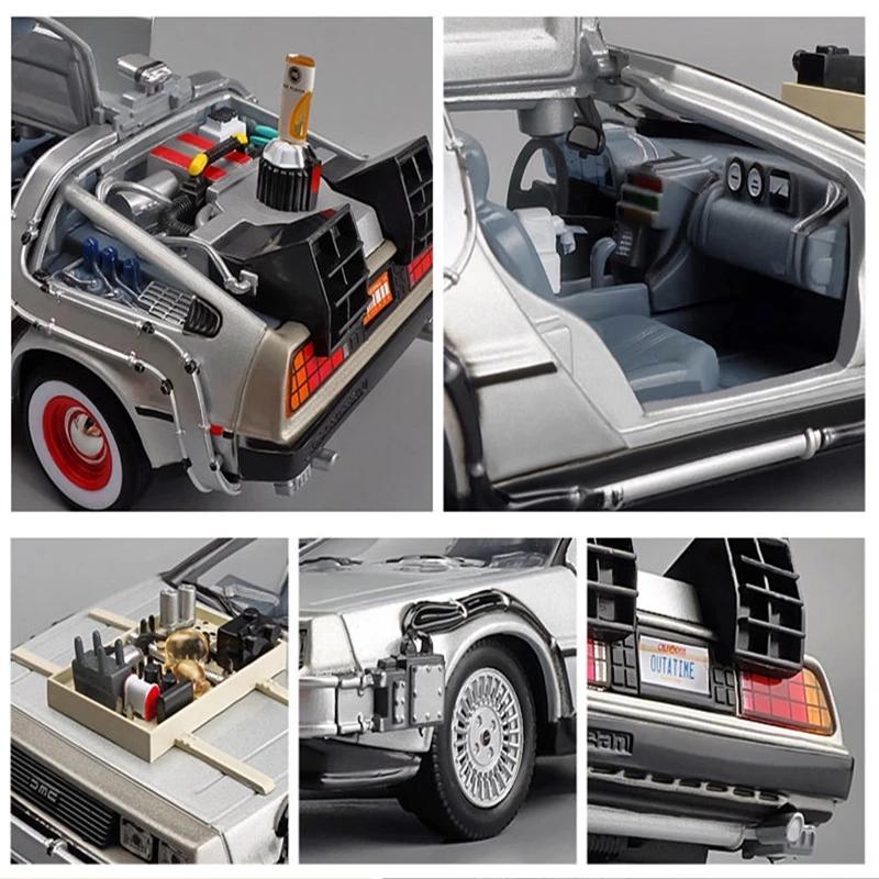 Велли 1:24 DMC-12 Машина времени ДеЛореан Назад в будущее Модель автомобиля Литой металлический автомобиль Модель-симулятор Коллекция Детская игрушка Подарок