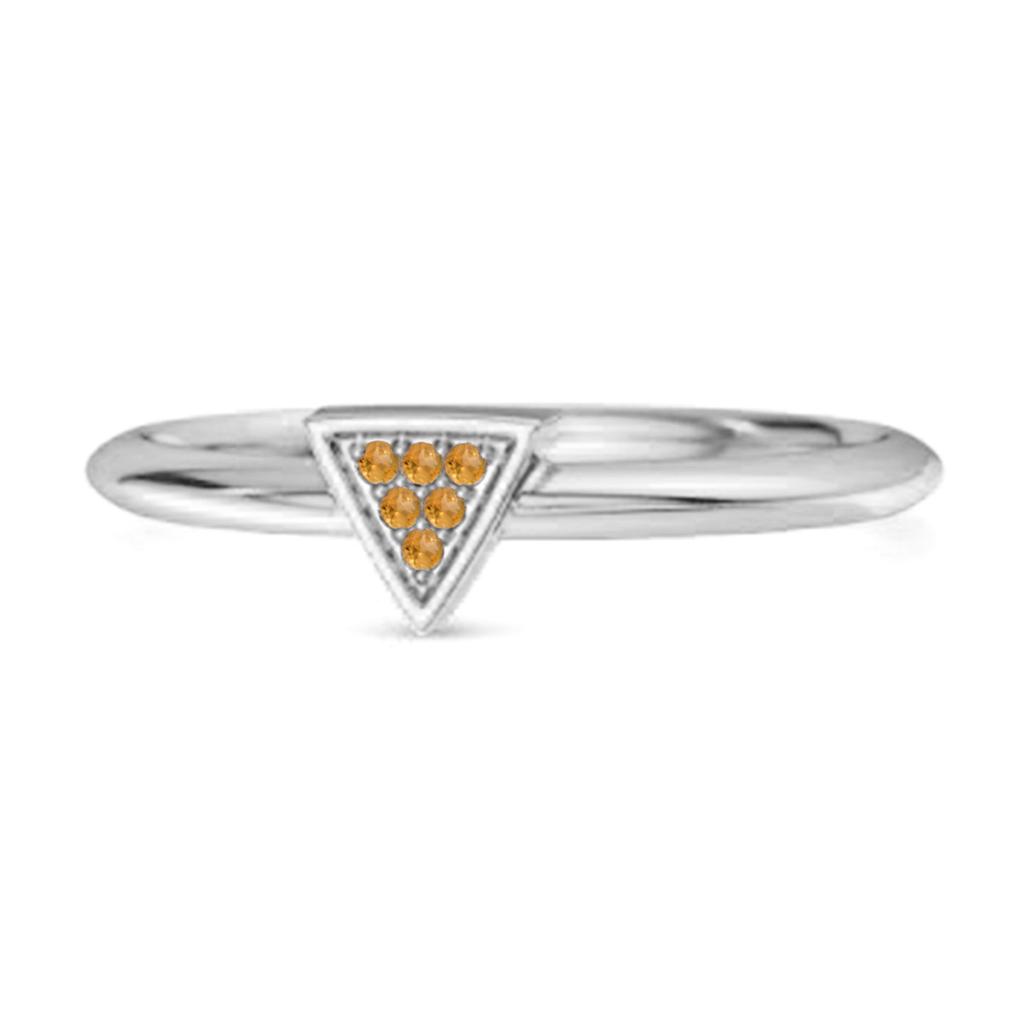 Citrine Minimalist Geometric Ring- 925 Sterling Silver