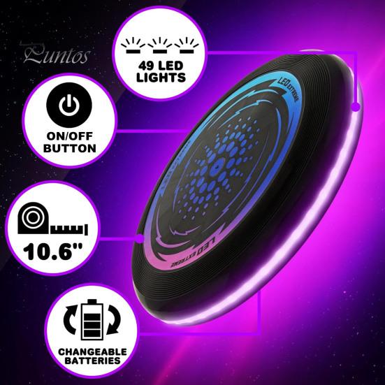 Kids Soft Flying Disc Toy Light-up Throwing Disc Game Outdoor Garden Lawn LED Flying Saucer Parent-child Family Game Boys Girls Gift