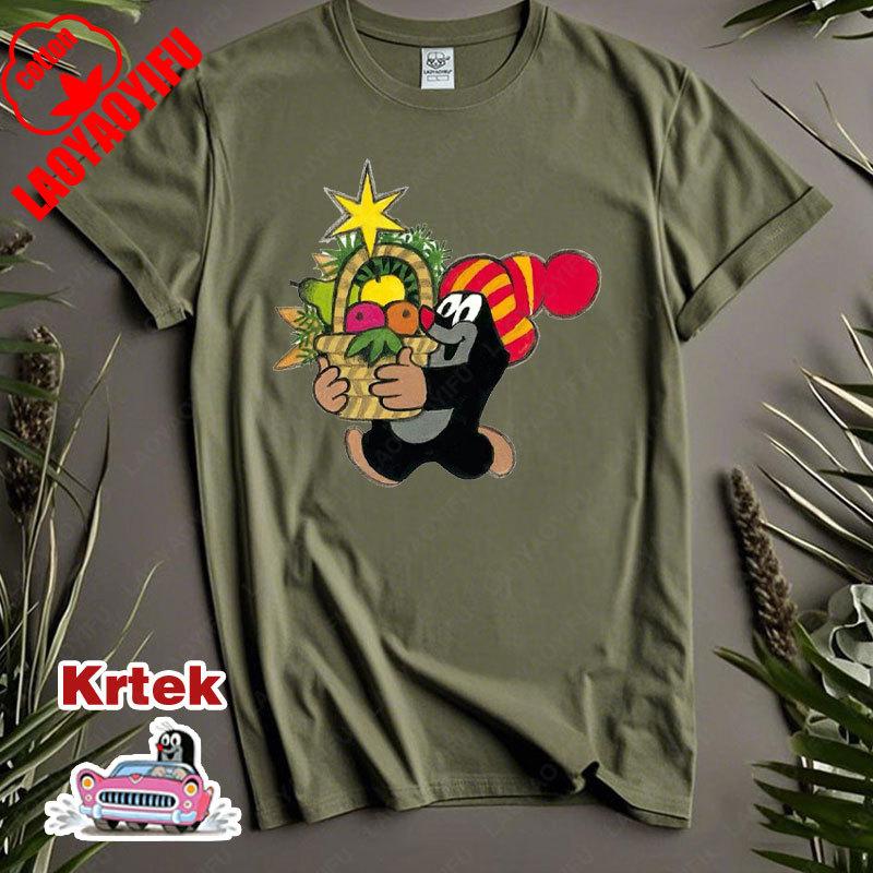 История Кротика Krtek Винтажный Мультфильм Аниме Футболка с Коротким Рукавом Мужская Женская Хлопок Круглый Вырез Повседневная Свободная Смешная Детская Модная Футболка