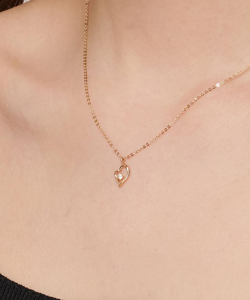 Loveenb [14K Gold] Melting Heart Necklace