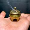 Мини-штатив, курильница для благовоний, античный стиль, латунь, на кончик пальца, маленькая кадильница для домашнего декора, медитации, дзен, письменного стола, алтаря