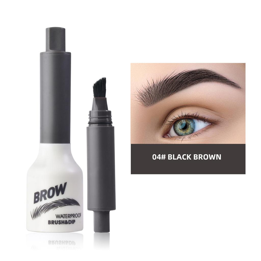Крем для бровей водостойкий, стойкий, темно-коричневый, натуральный макияж бровей с кисточкой