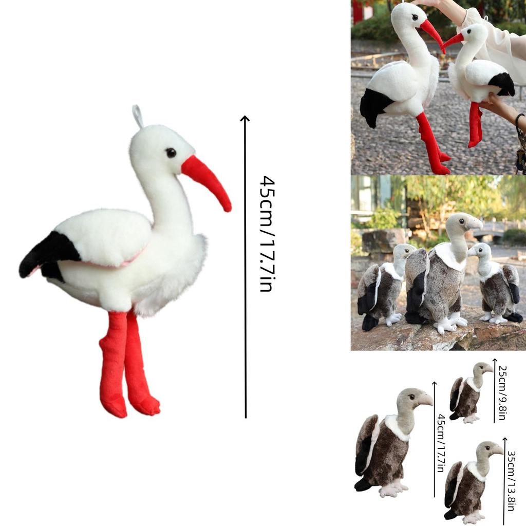 Soft And Cuddly Stork, Pelican, And Vulture Plushies 25cm/35cm/45cm