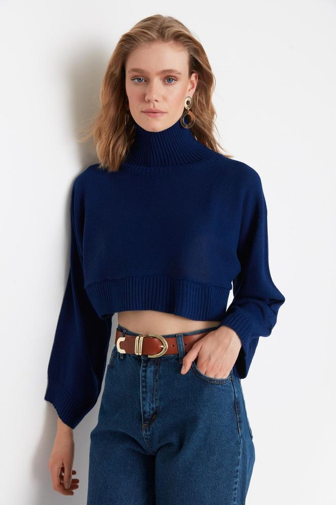 Женский свитер в элегантном стиле, супер укороченный базовый трикотажный свитер с камнями