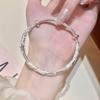 999.9 Pure Silver Bangle - Women's Sterling Silver Bracelet, Qixi Valentine's Day Gift for Wife or Girlfriend