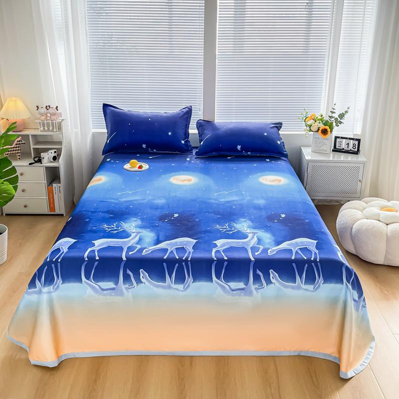 Охлаждающая плоская простыня с наволочкой, летние простыни, гладкое постельное белье, комплект постельного белья для дома, односпального размера или размера «queen-size», roupa de cama