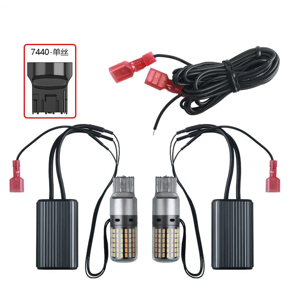 2X 1156 BA15S P21W 1156 BAU15S PY21W Led Canbus No Error 7440 W21W T20 3014 120SMD Car DRL Lamp Signal Light White Yellow 12V