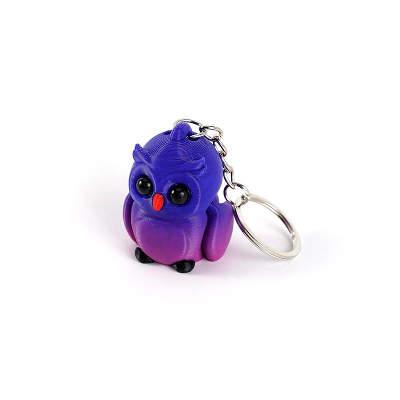 Creative 3D Printing Owl Keychain Pendant Multi-Joint Movable Simulation Animal Toy Model Keychain Bag Accessories Kids Gift