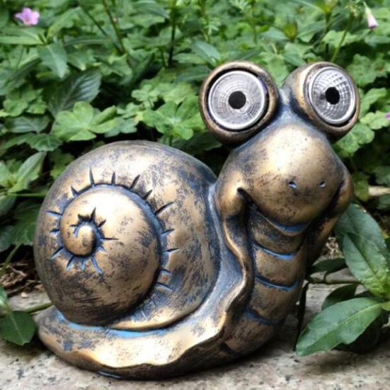 Солнечная лампа, орнамент, прочная синтетическая смола, черепаха, сова, улитка, скульптура, автоматический ночник