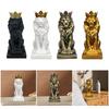 Lion Crown Statue Table Decoration Handmade Desk Resin Ornament 14.5cm Tall for Wine Cabinet and Home Decoration