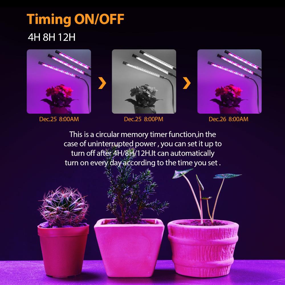 Светодиодный светильник полного спектра USB-фитосветильник с управлением фитосветильник для растений рассада цветок домашняя палатка консигнация