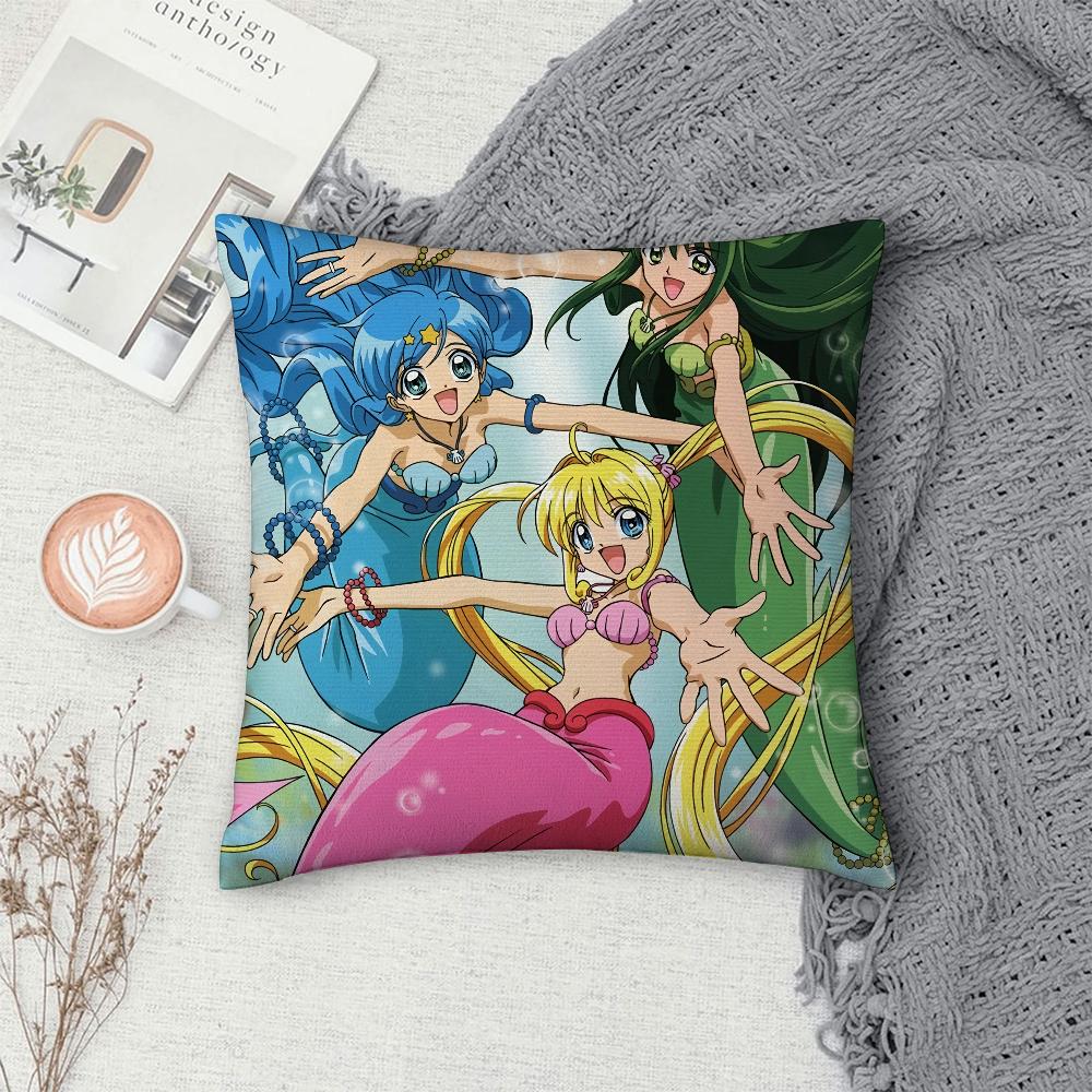Mermaid Melody Pichi Pichi Pitch Pillow Case Sofa Decorative Home Double-sided Print Plush Throw Pillow Covers Cushion Decor