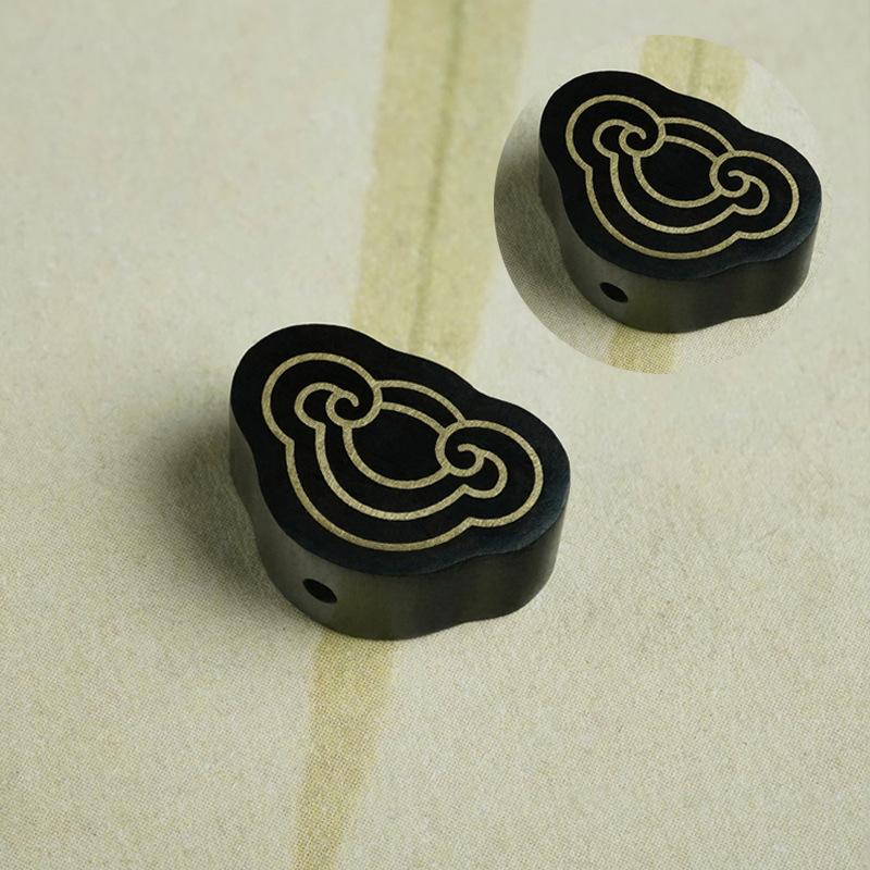 Ebony inlaid silver Ruyi back cloud bracelet accessories Ketan inlaid auspicious cloud necklace accessories Guofeng bracelet