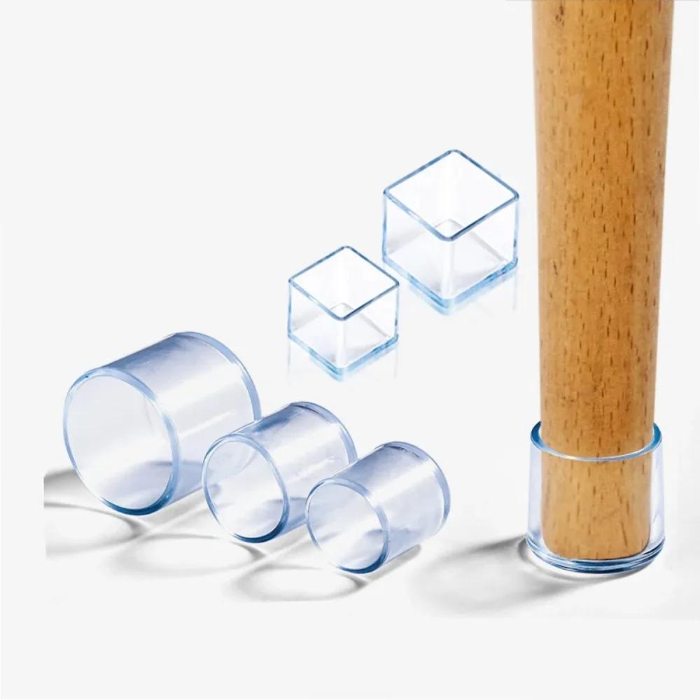 8/16PCS Transparent Table Chair Foot Covers with Silent Wear-resistant Anti Slip Anti Mold Protective Cover To Protect The Floor