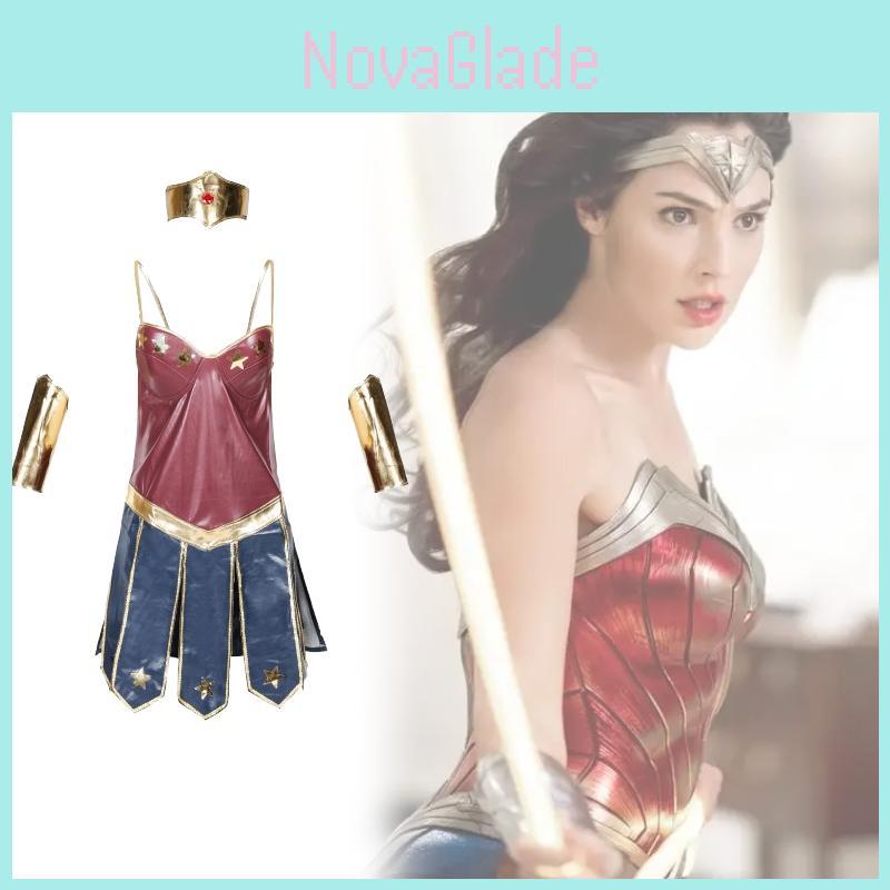 Wonder Woman Themed Cosplay Outfit For With Pu Material For Game And Anime Events