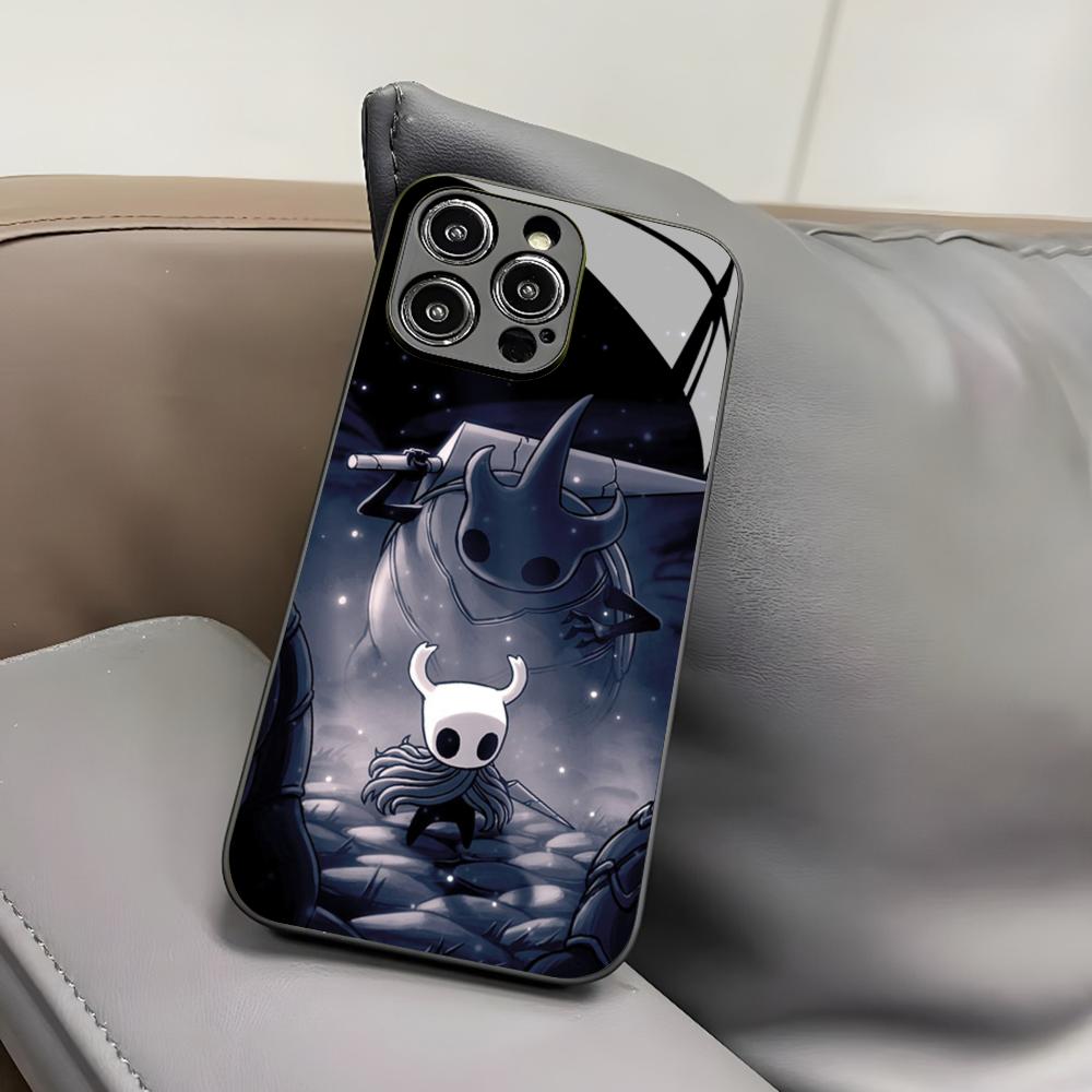 Чехол для телефона The Hollow Knight для iPhone 17 Air 16 15 14 12 11 13 Pro Max Mini X Xr Xs Puls Черная стеклянная крышка