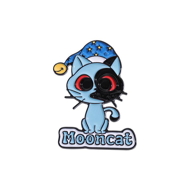 Sun And Moon Good Night Enamel Pins Custom Suncat And Mooncat Brooches Lapel Badges Funny Jewelry Gift for Kids Friends