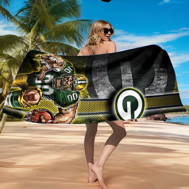 Green Bay Packers Fan Gear Beach Towel, Quick-drying, Easy to Care for, Suitable for Both Fitness and Beach Vacations,Sports Essential