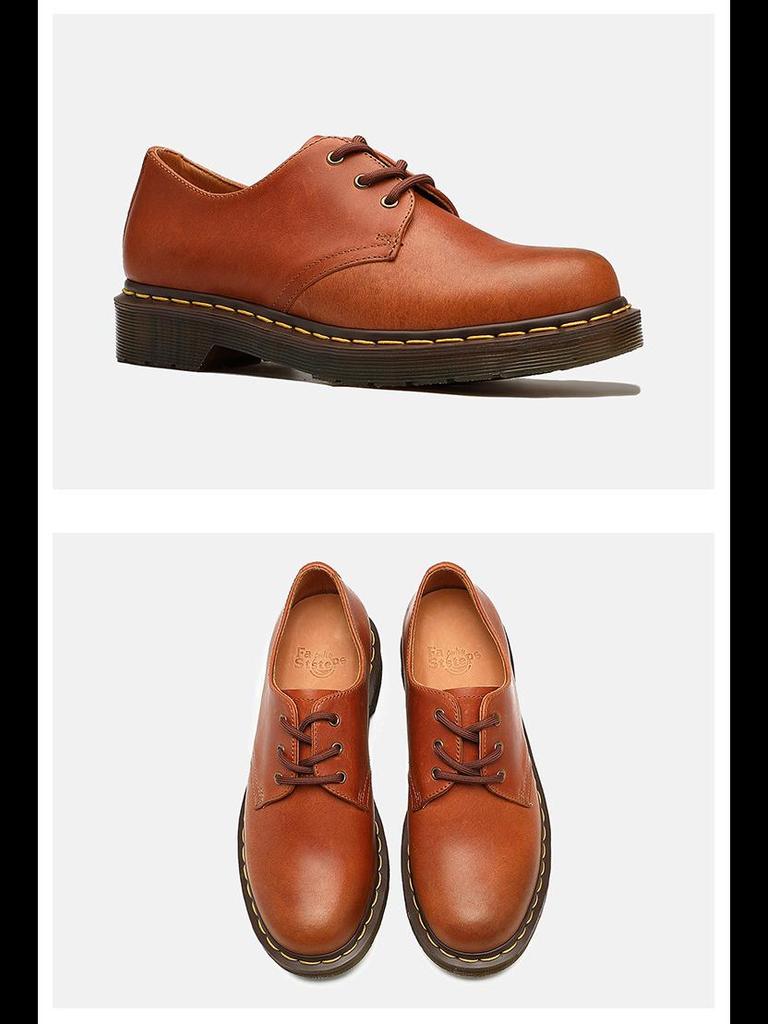 Women's Dr. Martin Japanese College Style Leather 1461 Shoes - Yang Mi Low-Top, Unisex 3-Hole Design