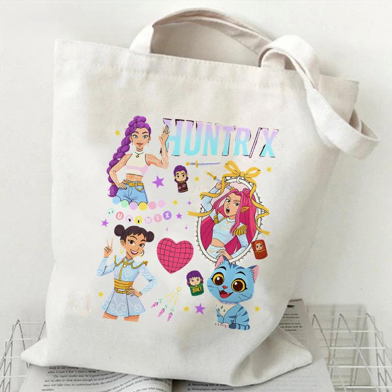 Горячая распродажа Kpop Корейская группа Witch Hunter для девушек Принт Холщовая сумка Студенческая повседневная сумка Сумка для покупок