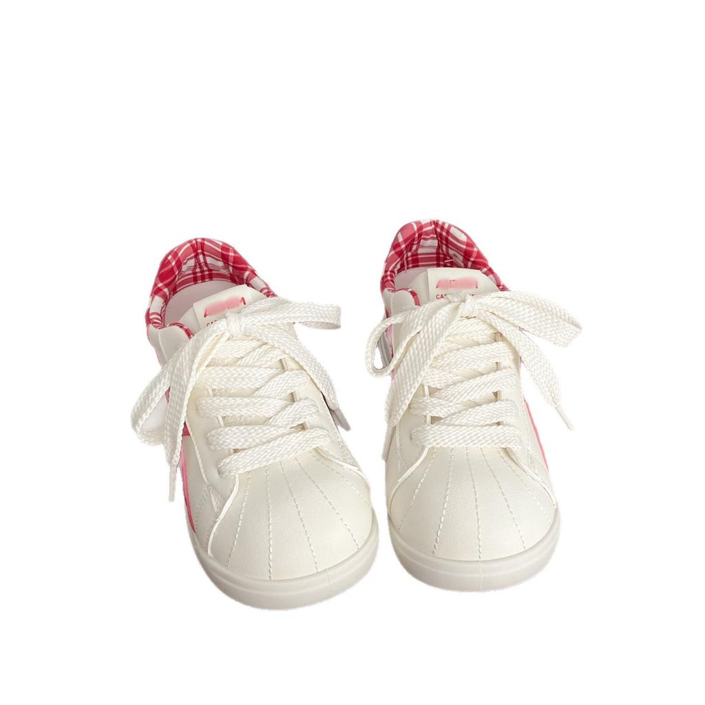 Маленькие белые туфли женские с ракушечным носком осенние новые повседневные легкие кеды в кампусном стиле универсальные повседневные спортивные туфли тренд