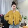 Women's Spring and Autumn Baseball Uniform Jacket Short Jacket Loose Casual Short Button Top