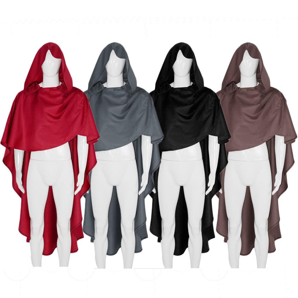 Medieval Knight Cosplay Cloak With Hood For Halloween Costume Role Play