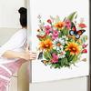Vibrant Butterfly Flower Pattern Easy To Apply Long-Lasting Decoration Adhesive Removable Wall