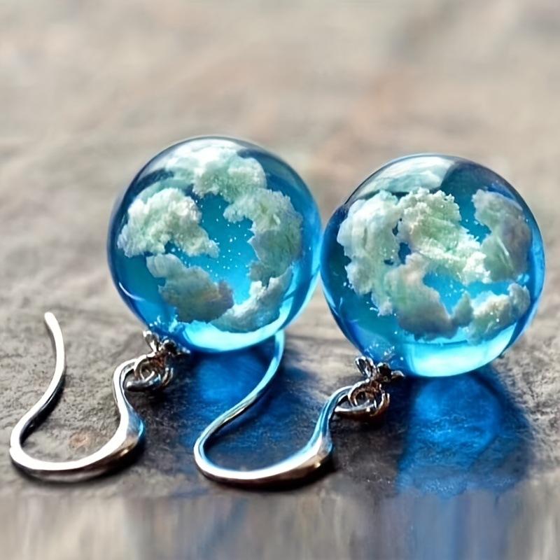 Jewelry Korean Style Women's Colorful Stone Earrings European and American Fashion Four-Prong Earrings