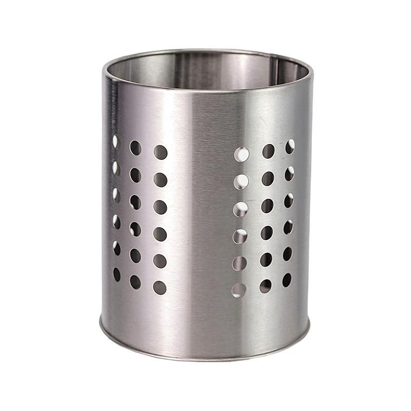 Трубка для палочек из нержавеющей стали Ведро для столовых приборов Большая вместимость Хранение кухонной утвари Круглое отверстие Полая дренажная трубка