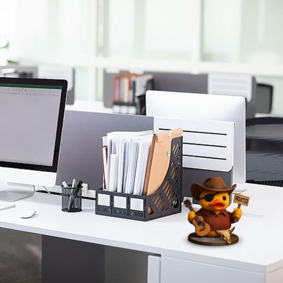 Фигурка утки в стиле рок, винтажная, расписанная вручную, статуя утки-рока, скульптура