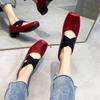 Genuine Leather Mary Jane Crossover with Square Toe Vintage Block Heel Ballet Shoes Single Shoes