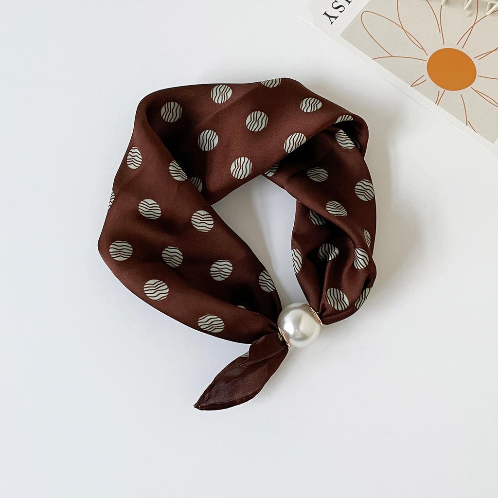 Premium magnetic buckle small square scarf scarf long silk scarf spring and summer matching shirt professional decoration thin scarf wholesale