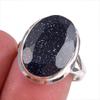 Natural Blue Sunstone Gemstone 925 Solid Sterling Silver Jewelry Ring S.7 y3O02