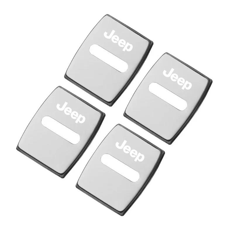 Для Jeep 4 шт. Накладки на замки дверей автомобиля Колпачки из нержавеющей стали Автоаксессуары Для Jeep Grand Cherokee Wrangler JK Gladiator Compass
