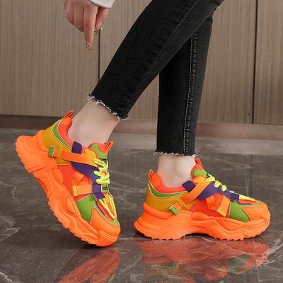 Женские кроссовки на толстой подошве, сетчатые, 2025 новая летняя дышащая сетчатая спортивная обувь, повседневная обувь