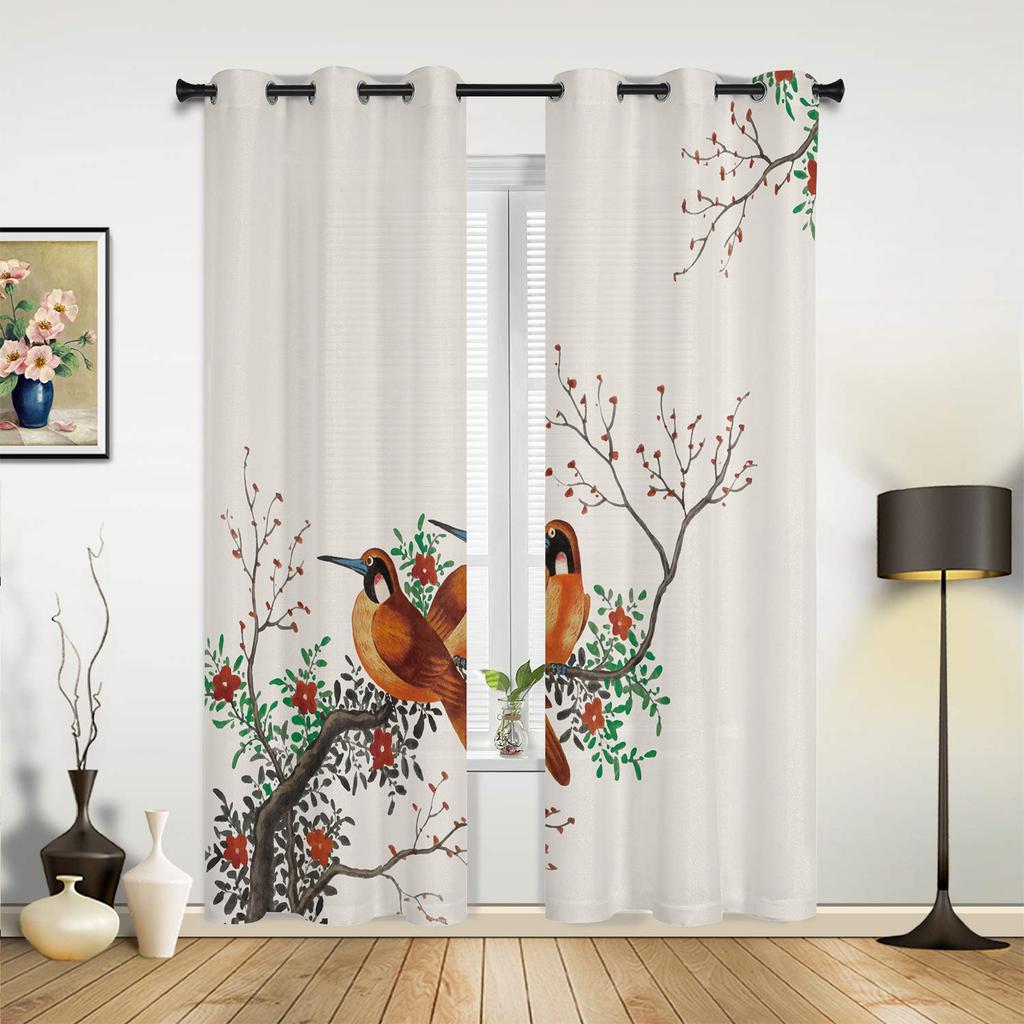 Сливовое солнце чернила живопись шторы для спальни гостиная шторы кухня детская комната оконные шторы современный домашний декор