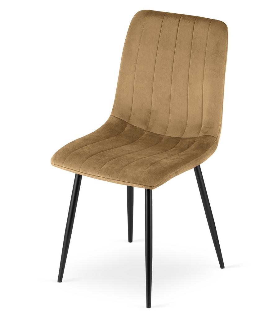 LAVA chair - brown velvet / black legs x 2